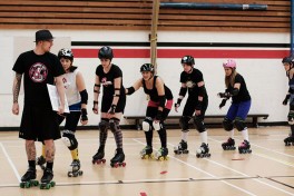 Raw Meat Roller Skaters learn roller derby drills
